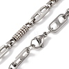 201 Stainless Steel Column & Oval Links Necklace NJEW-F222-34P-2