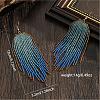 Bohemian Style Handmade Glass Seed Beads Tassel Stud Earrings JY9074-4