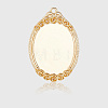 4Pcs Brass Pendant Cabochon Settings KK-BBC0020-14-6