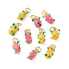 Brass Enamel Pendants KK-D111-02G-1