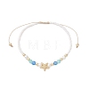 Starfish Natural Agate & Amazonite & Shell Pearl Beads Braided Bead Bracelets for Women BJEW-JB12765-01-2