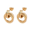 304 Stainless Steel Twist Ring Stud Earrings EJEW-P324-05G-4