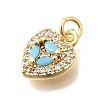 Valentine's Day Brass Micro Pave Cubic Zirconia Charms KK-N287-07G-2