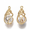 Brass Cubic Zirconia Pendants KK-S354-111-NF-2