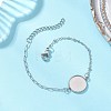 304 Stainless Steel Paperclip Chain Satellite Chain Bracelet Making BJEW-JB13073-02-1