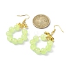 Imitation Jade Glass Beaded Ring Dangle Earrings EJEW-JE05567-04-2