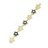 Brass Micro Pave Clear Cubic Zirconia 7 Star Links Connector Charms KK-H539-16G-2