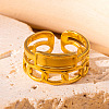 201 Stainless Steel Oval Link Chain Cuff Rings FS-WG16057-39-1
