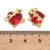 Brass Pave Clear Cubic Zirconia Connector Pendants KK-F933-09B-G-3