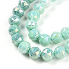 Anti-Tarnish Electroplate Glass Beads Strands X-GLAA-N010-8mm-03-3