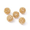 Brass Hollow Beads KK-P219-01A-G-3