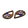 American Flag Theme Single Face Printed Aspen Wood Pendants WOOD-G014-01A-4