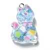 Transparent Resin Pendants RESI-Q019-01E-1