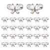 Platinum Tone Alloy Rhinestone Butterfly Cabochons DIY-FG0009-98B-1