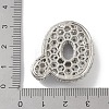 Rack Plating Brass Micro Pave Clear Cubic Zirconia Pendants ZIRC-U002-P-Q-3