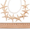 Ocean Imitation Pearl Beaded Alloy Starfish Bib Necklace Sets NJEW-Z116-03G-8