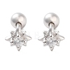 925 Sterling Silver Micro Pave Cubic Zirconia Ear Plug Gauges for Women EJEW-F342-06P-1