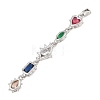 Brass Micro Pave Cubic Zirconia Big Pendants KK-K418-03C-P-2