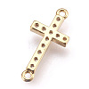 Brass Micro Pave Cubic Zirconia Links LS-ZIRC-E152-43G-RS-2