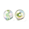 UV Plating Transparent Rainbow Iridescent Acrylic Beads OACR-F004-01D-3