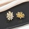 Snowflake Brass & Clear Cubic Zirconia Stud Earrings KK-CBA36A2-04G-3