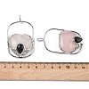 Natural Rose Quartz & Obsidian Big Pendants G-Z142-01P-A01-3