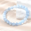 Natural & Dyed White Jade Bead Stretch Bracelets X-BJEW-K212-B-018-1