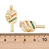 Brass Micro Pave Cubic Zirconia Pendants KK-C248-04G-02-3