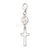 Alloy Cross Pendant Decorations HJEW-JM04631-4
