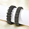 Rhombus Frosted Natural Lava Rock Bead Stretch Bracelets for Women Men BJEW-C097-03A-3