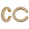 C-Shaped Brass Micro Pave Cubic Zirconia Cuff Earrings EJEW-WH0519-27B-1