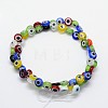 Handmade Evil Eye Lampwork Flat Round Bead Strands LAMP-L058-6mm-M-2