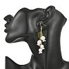 Shell Pearl & Glass Dangle Earrings EJEW-TA00821-2