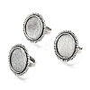 Vintage Adjustable Iron Finger Ring Components Alloy Cabochon Bezel Settings X-PALLOY-Q300-14AS-NR-5