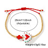 Heart Handmade Lampwork & Cross Synthetic Turquoise Bead Braided Bracelets IA3546-5-2