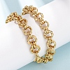 8MM 304 Stainless Steel Textured Double Rolo Chain Necklaces for Women NJEW-G194-05G-01-2