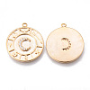 Brass Micro Pave Clear Cubic Zirconia Pendants KK-N232-169G-NF-2