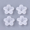 5-Petal Transparent Acrylic Bead Caps X-FACR-T001-02-1
