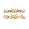Brass Pave Clear Cubic Zirconia Connector Charms KK-Z139-12G-01-1
