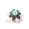 Glass Seed Beaded Snowflake Pendants PALLOY-MZ00815-05-4
