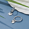 1Pair Sterling Silver Heart Hoop Earrings EJEW-LP0001-27-3