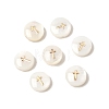 Natural Freshwater Shell Flat Round Beads SHEL-C009-01E-1