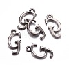 Gunmetal Plated Alloy Letter Pendants PALLOY-P097-03-G-2