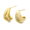 Brass Half Hoop Earrings LS-EJEW-H104-18G-2