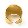 Ion Plating(IP) 304 Stainless Steel Textured Wide Open Cuff Ring for Women RJEW-E070-01G-3