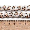 Handmade Flower Printed Porcelain Ceramic Beads Strands PORC-M007-10mm-04-5