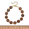 Natural Starburst Jasper & Brass Spacer Beads Beaded Bracelets for Women BJEW-JB14112-03-4