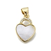 Brass Micro Pave Clear Cubic Zirconia Pendants KK-V010-03G-02-4