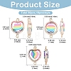 30Pcs 3 Styles CCB Plastic Frame with Polymer Clay Rainbow Beads Links Connector Charms KK-YW0004-39-2