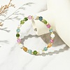 Nautral Tourmaline & Shell Pearl & Non-magnetic Synthetic Hematite Beads Stretch Bracelets for Women BJEW-JB13893-1